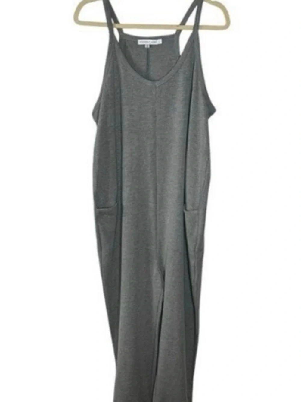 Sincerely Jules Gray V-Neck Wide-Leg Jumpsuit - Picture 2 of 4